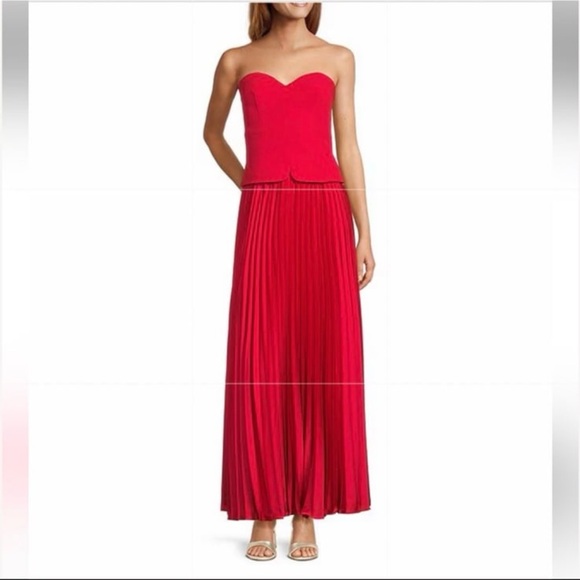 ANTONIO MELANI Dresses & Skirts - NWT Antonio Melani Billie Crepe Strapless Pleated Maxi Dress
